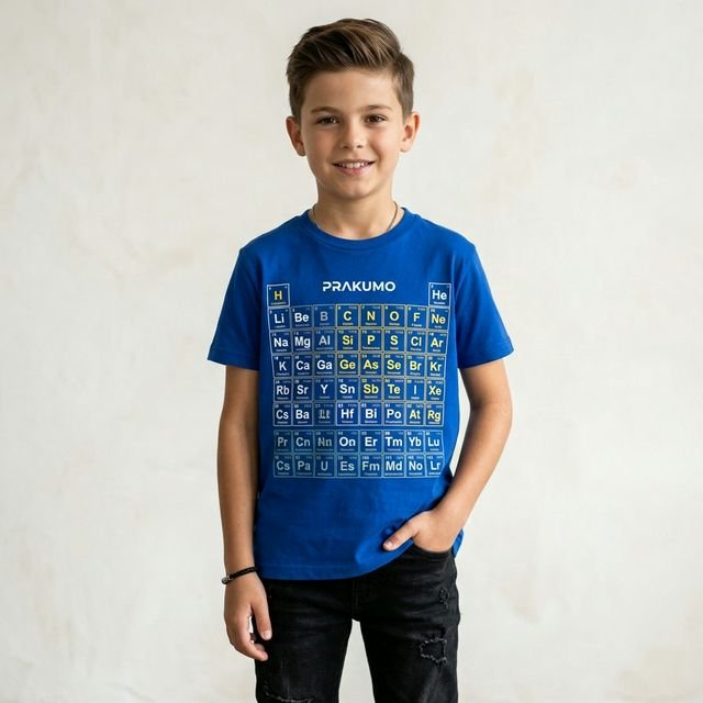 Prakuway Premium Boy's Periodic Table T-Shirt (Blue)