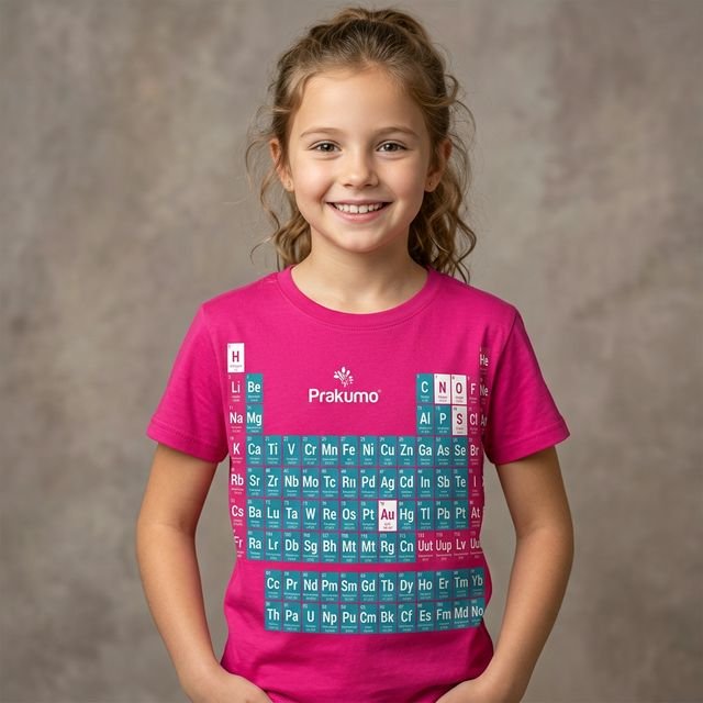 Prakuway Premium Girl's Periodic Table T-Shirt (Pink)